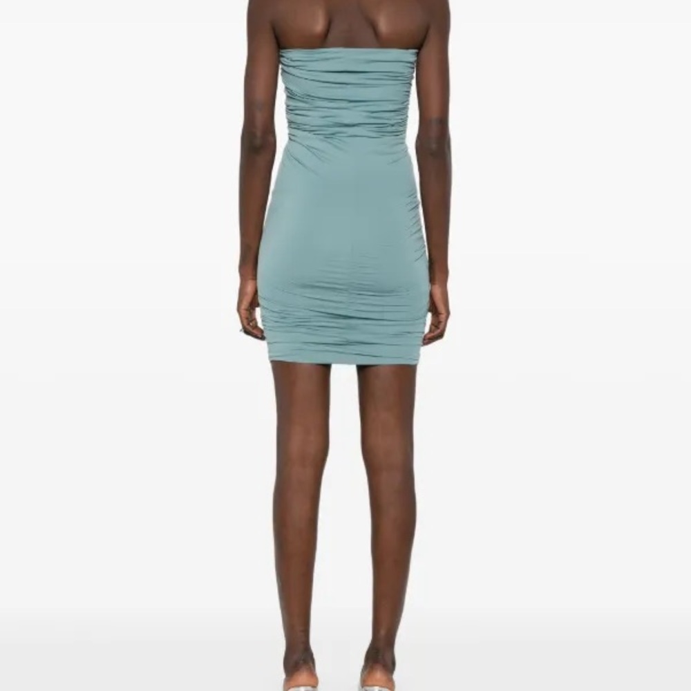 RICK OWENS Prong Ruched Body-Con Minidress - Mouthwash - Picture 6 of 14